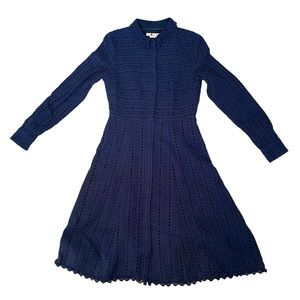 Boden Navy Eyelet Dress